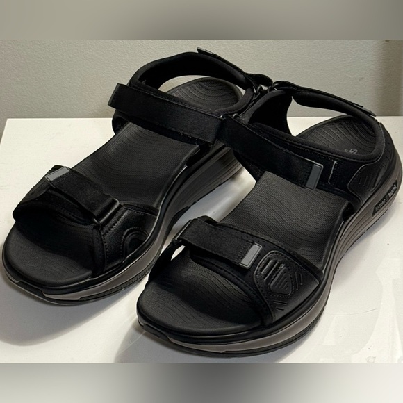 Skechers GOwalk Arch Fit Sandals Men’s Size 12 Black Comfort Walking Sandals - Picture 4 of 7